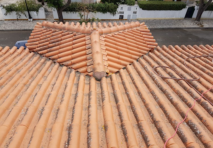 Lavagem das telhas e impermeabilizar as telhas